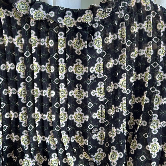 Medium - Wilfred - Blouse with an unique yellow, green & white geometric pattern - Picture 5 of 8